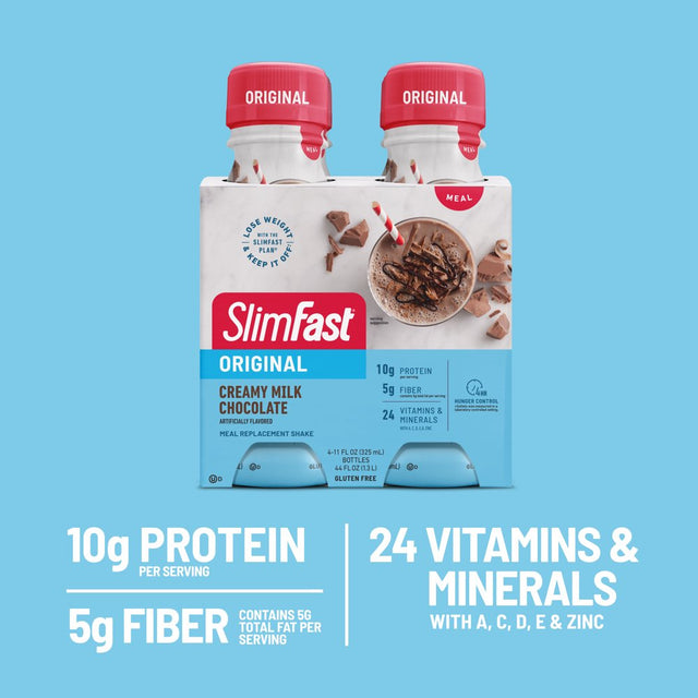 Slimfast Original Meal Replacement Shakes, Creamy Milk Chocolate, 11 Fl. Oz., 15 Ct