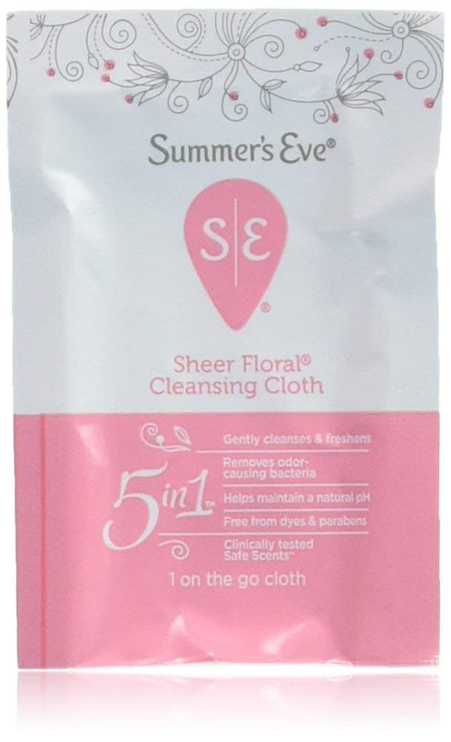 Summer'S Eve Eve Cleansing Cloths for Sensitive Skin, Sheer Floral 16 Ea (Pack of 4)