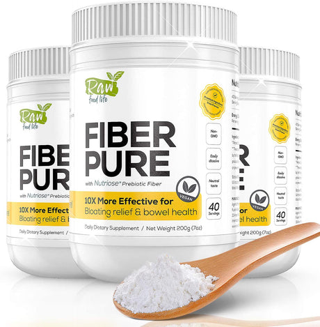 Fiber Pure Premium Prebiotic from France, Very Effective for Bloating Relief & Digestive Tolerance Clinically Proven! 200G of Resistant Dextrin, Quick Water Soluble & Neutral Taste | Vegan, Soy-Free