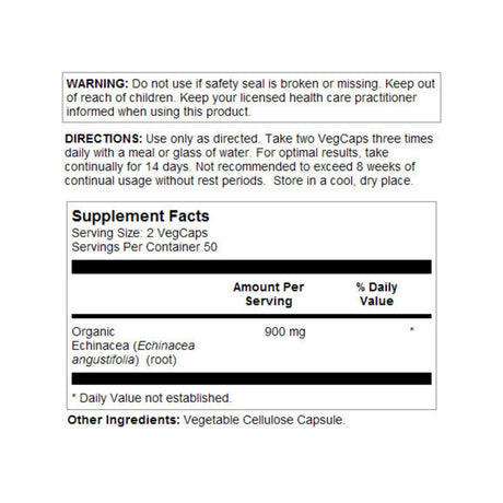 Solaray Echinacea Angustifolia Root 450Mg | May Support Healthy Immune Function & Respiratory System | Non-Gmo | Vegan | 100 Vegcaps