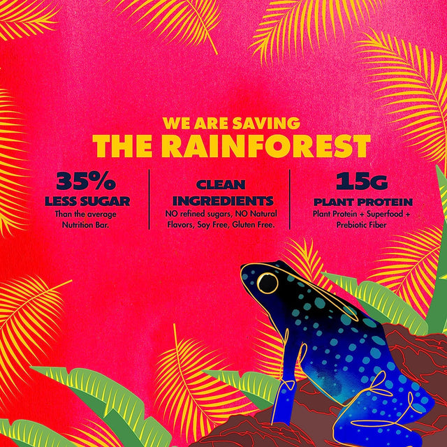 SAVE the RAINFOREST by SHANTI BALANCE | 3 New Flavors | 15G Plant Protein | Organic Gluten Free Superfood | Gut Health Prebiotics + No-Bloat Fiber | 4 of Each Flavor, 12 Count, 2 Oz Bars