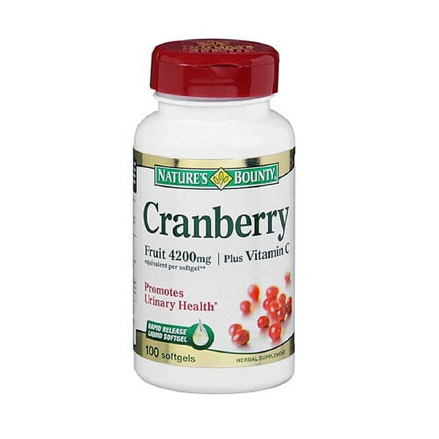 Natures Bounty Triple Strength Cranberry Fruit 4200 Mg plus Vitamin C Softgels - 100 Ea