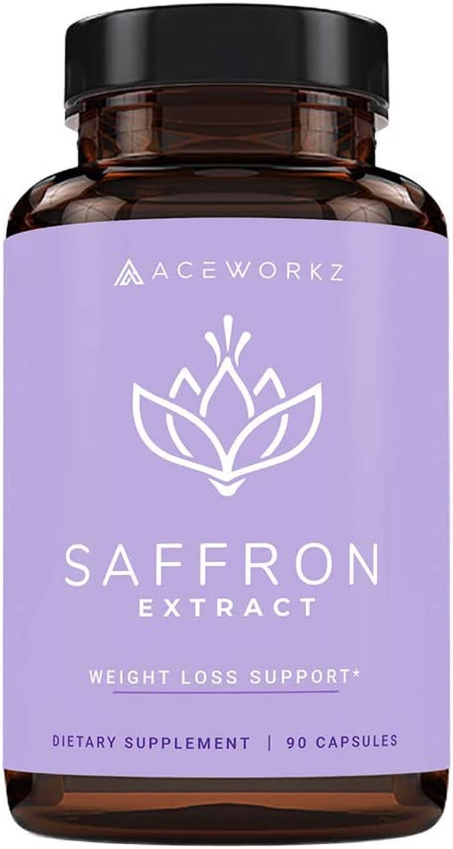 ACEWORKZ 100% Pure Saffron Extract - Appetite Suppressant for Weight Loss - Metabolism Booster - Diet Pills for Women & Men (90 Capsules)