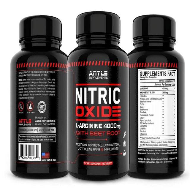 Nitric Oxide L-Arginine Pre Workout+Testosterone Booster,Multivitamin Men,Test 180 Capsule