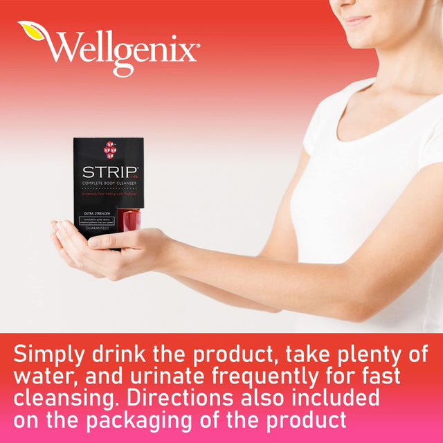 Wellgenix Strip Herbal Cleanse Detox Liquid - Whole Body Cleanser - Extra Strength Detoxifying Drink - Quick Flush Cleanse - 1 Oz Fruit Punch