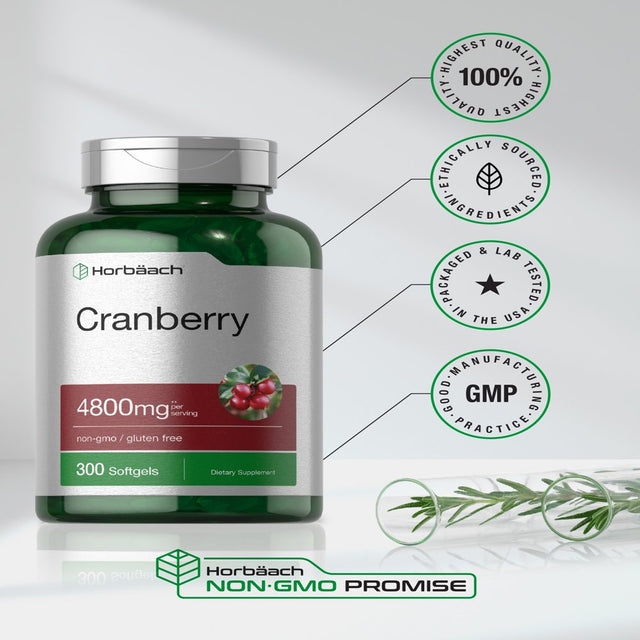 Cranberry Supplement | 4800Mg | 300 Softgels | by Horbaach