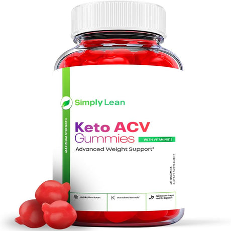 (1 Pack) Simply Lean Keto ACV Gummies - Apple Cider Vinegar Supplement for Weight Loss - Energy & Focus Boosting Dietary Supplements for Weight Management & Metabolism - Fat Burn - 60 Gummies