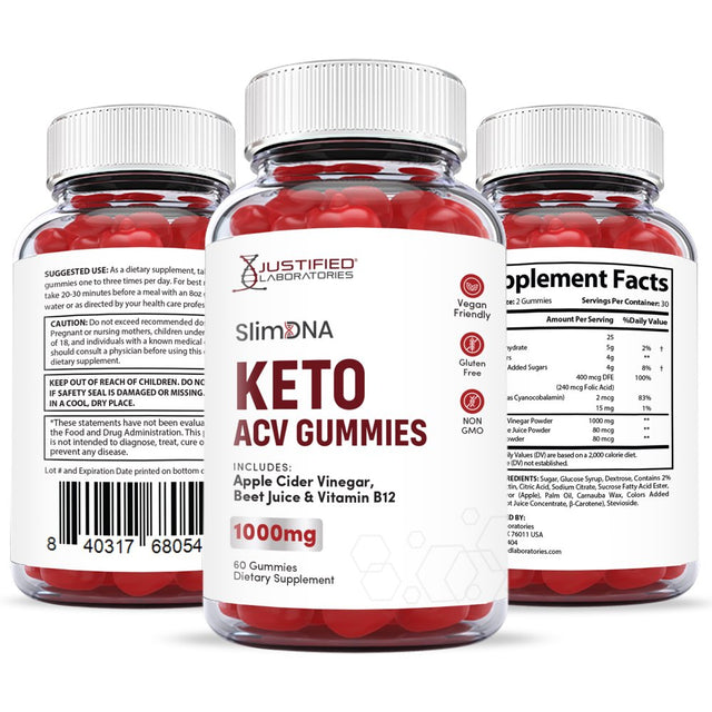 (2 Pack) Slim DNA Keto ACV Gummies 1000MG Dietary Supplement 120 Gummys