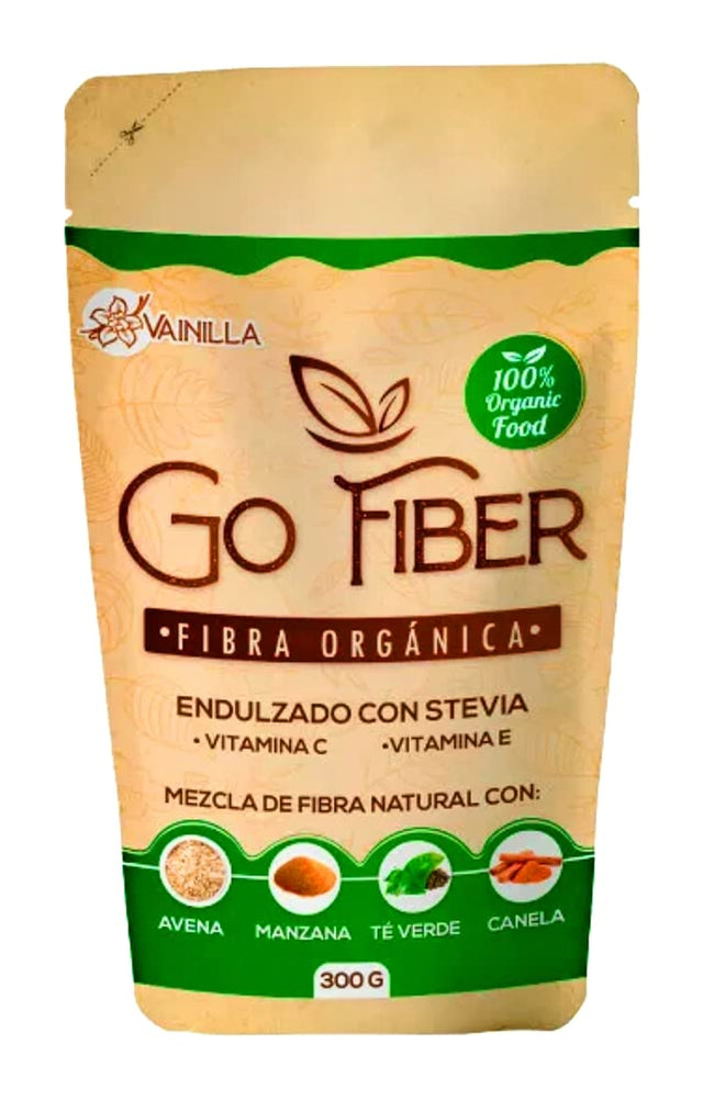 Organic Fiber 100 Percent Natural, Fibra Organica. Ingredientes: Té Verde, Té De Manzana, Canela, Vitamina C Y Vitamina E, 16 Ounce