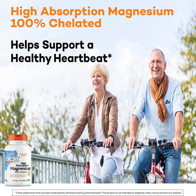 Doctor'S Best - High Absorption 100% Chelated Magnesium, 240 Tablets - 3 Packs