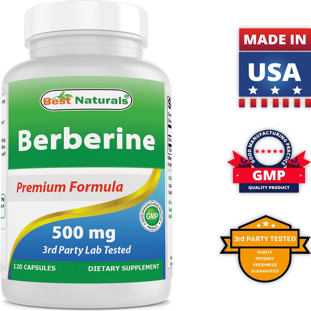 Best Naturals Berberine 500Mg 120 Capsules | Supports Immune Function, Cardiovascular & Gastrointestinal Function