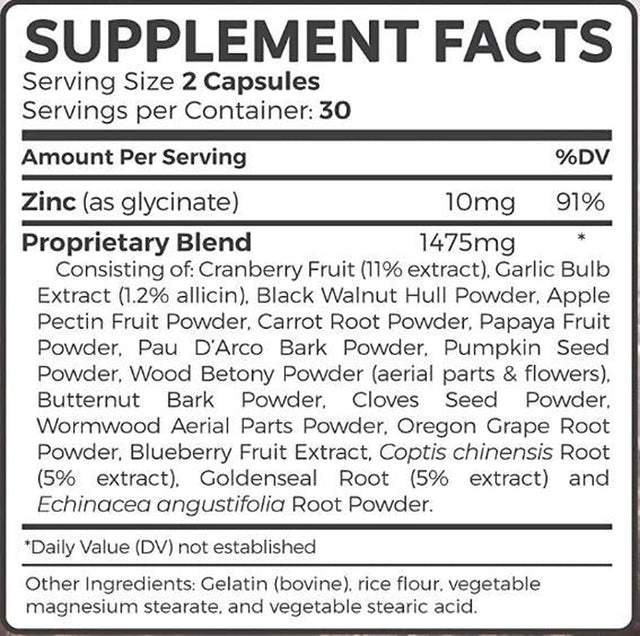 Healths Harmony Intestinal Cleanse (NON-GMO) Intestinal Support for Humans - Wormwood and Black Walnut- 100% Money Back Guarantee - 60 Capsules