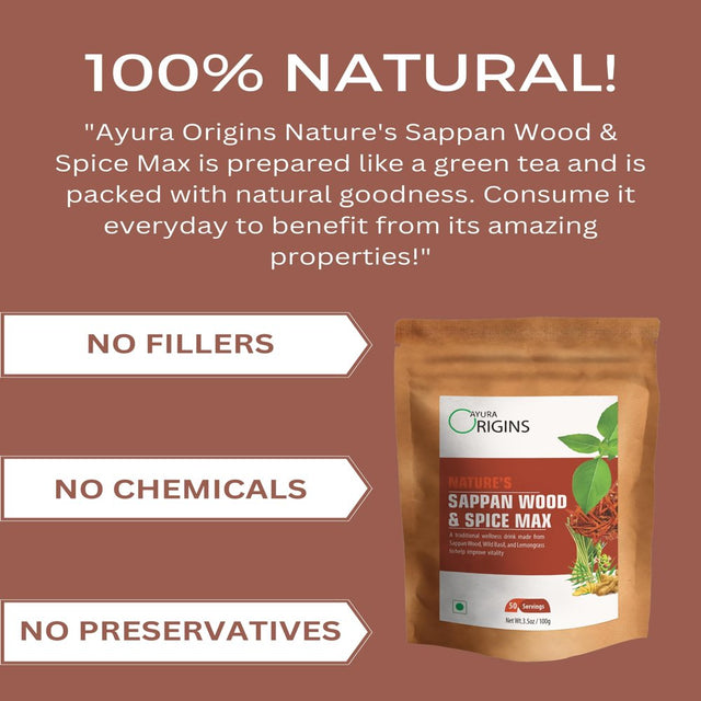 Nature'S Sappan Wood & Spice Max - Supports Wellness for Hair, Nails and Skin - Herbal Supplement 3.5Oz 50 Servings