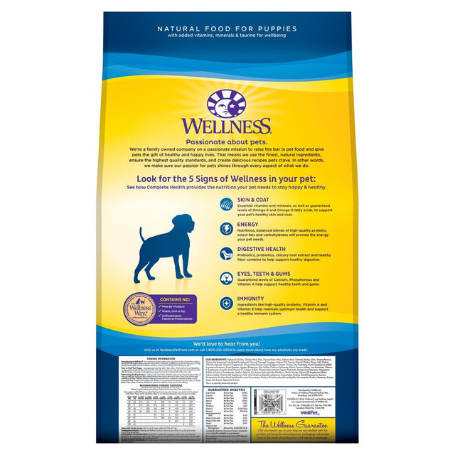 Wellness Complete Health Natural Dry Large Breed Dog Food, Chicken & Rice, 15-Pound Bag