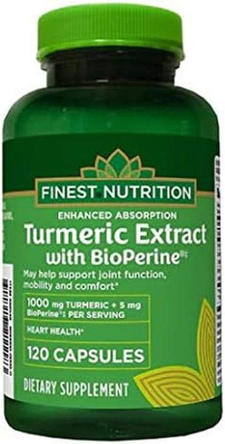 Enhanced Absorption Turmeric Extract 1000Mg with Bioperine 5Mg Dietary Supplement, Extra Strength, 120 Capsules