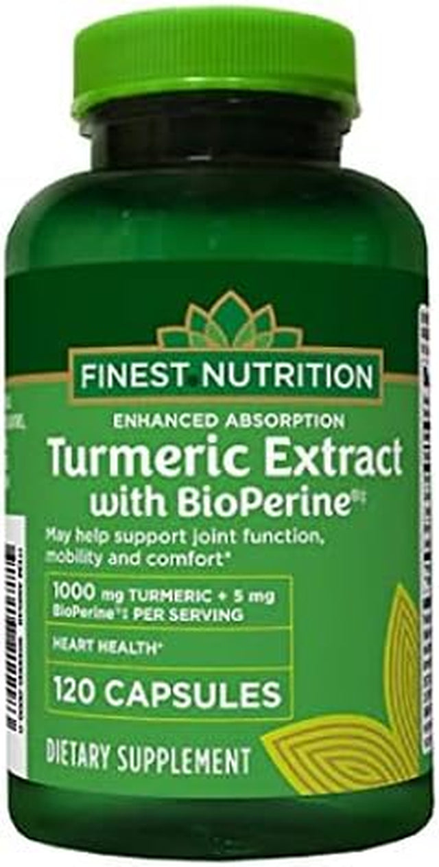 Enhanced Absorption Turmeric Extract 1000Mg with Bioperine 5Mg Dietary Supplement, Extra Strength, 120 Capsules