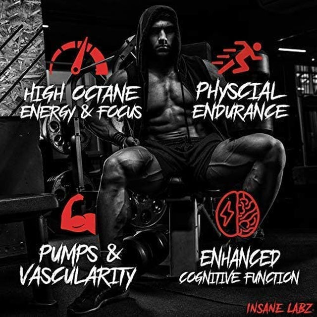 Insane Labz Hellboy Edition, High Stimulant Pre Workout Powder and NO Booster with Beta Alanine, L Citrulline, and Caffeine, Boosts Focus, Energy, Endurance, Nitric Oxide Levels, 35 Srvgs