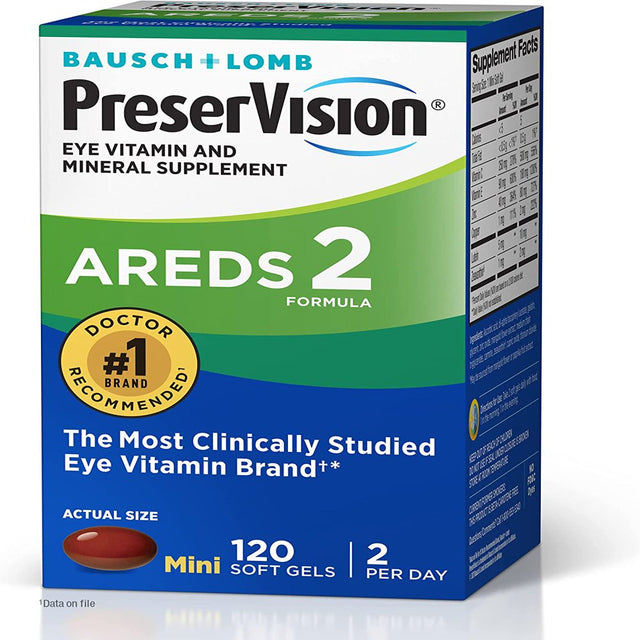 Preservision AREDS 2 Eye Vitamin & Mineral Supplement, Contains Lutein, Vitamin C, Zeaxanthin, Zinc & Vitamin E, 120 Softgels (Packaging May Vary)