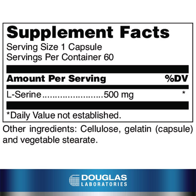 Douglas Laboratories L-Serine | Amino Acid Supplement for Heart and Brain Health, Muscle Building, and Cognitive Health* | 60 Capsules