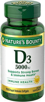 Nature'S Bounty Vitamin D-5000 IU Softgels, Maximum Strength 150 Ea (Pack of 2)