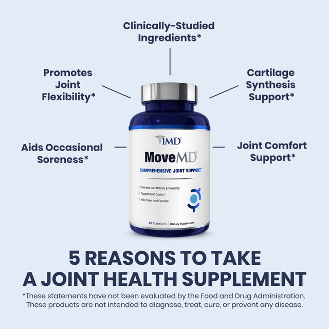 1MD Nutrition Movemd - Joint Health Supplement - Doctor Formulated | with Collagen, Astaxanthin, and More | 30 Capsules