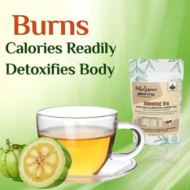 TEA YARD Slimming Green Tea for Weight Loss with Garcinia Cambogia, Lemongrass, Cinnamon, Ginger & Coleus for Improved Metabolism, Digestion & Appetite Control Natural Whole Loose Leaf (50G)