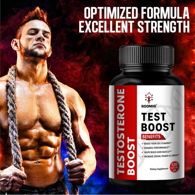 SOOMIIG Test Boost Supplement Supports Muscle Building, Testosterone Booster for Men