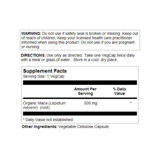 Solaray Maca Root 500 Mg | Healthy Balance, Energy, Vitality & Libido Support | 100 Vegcaps