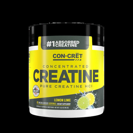 CON-CRET Patented Creatine Hcl Lemon Lime Powder, Workout Supplement, 48 Servings