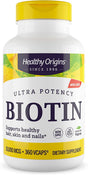 Healthy Origins Biotin 10,000 Mcg (USP Grade, Non-Gmo, Gluten Free, Hair Support, Nail Support), 360 Veggie Caps