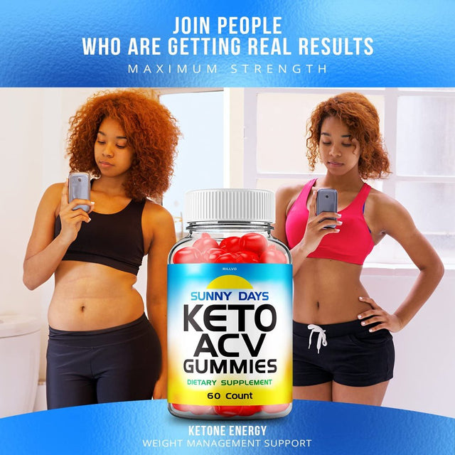 Sunny Days Keto ACV Gummies Sunny Days Advanced Formula Apple Cider Vinegar Keto Gummies Dietary Support Supplement 60 Gummies