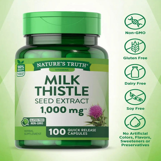 Milk Thistle Capsules | 1000Mg | 100 Count | Non-Gmo & Gluten Free | by Nature'S Truth