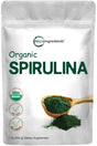 Certified Organic Spirulina Powder, 1 Pound, Rich in Vegan Protein, Minerals, Vitamins, Gluten Free and NON-GMO