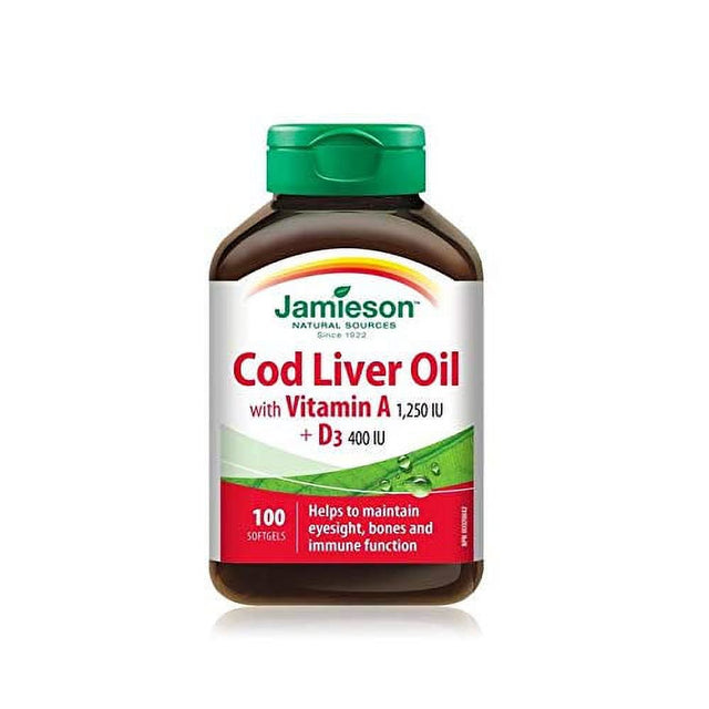 Cod Liver Oil Caps-100 Soft Gel Brand: Jamieson Laboratories