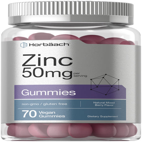 Zinc 50Mg | 70 Vegan Gummies | Zinc Citrate | by Horbaach