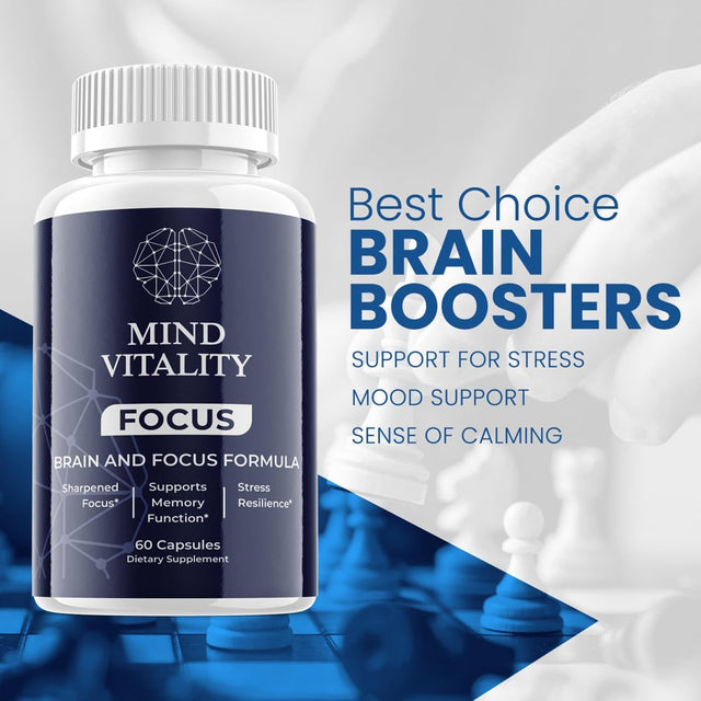 (1 Pack) Mind Vitality Focus - Dietary Supplement for Focus, Memory, Clarity, & Energy - Advanced Cognitive Support Formula for Maximum Strength - 60 Capsules