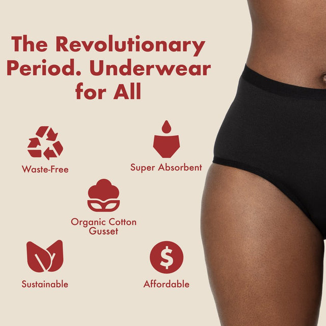 Period. by the Period Company. the High Waisted Period. in Microfiber for Medium Flows. Size Women'S 3X