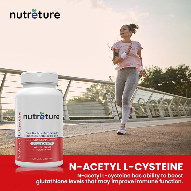 NUTRETURE Nac Supplement N-Acetyl Cysteine Liver Supplement with Selenium & Molybdenum for Liver Health | N-Acetyl Cysteine 600 Mg 100 Capsules