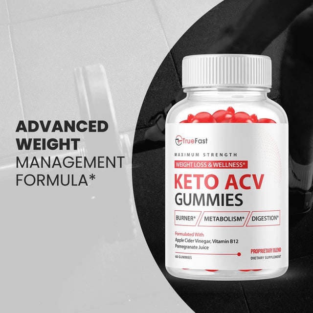 (2 Pack) True Fast Keto ACV Gummies - Supplement for Weight Loss - Energy & Focus Boosting Dietary Supplements for Weight Management & Metabolism - Fat Burn - 120 Gummies