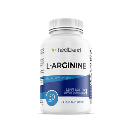 Healblend L Arginine plus Capsules - Blood Circulation Supplements with L-Citrulline, Calcium, Niacin & Beta Alanine for Natural Energy, Increase Blood Flow - 60 Capsules