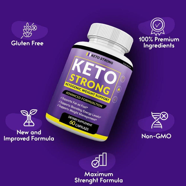 (3 Pack) Keto Strong Diet Pills, New 2022 Formula, 3 Month Supply