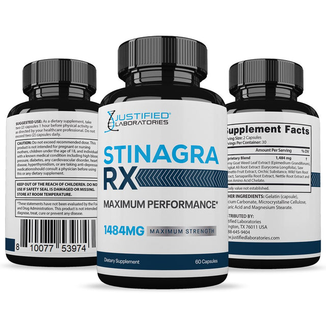 (10 Pack) Stinagra RX Men’S Health Supplement 1484Mg 600 Capsules