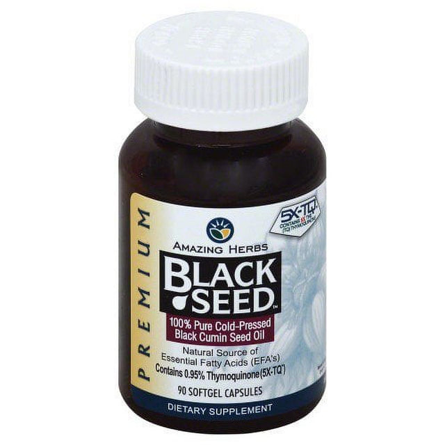 Amazing Herbs - Black Seed Black Cumin Seed Oil - 90 Softgels