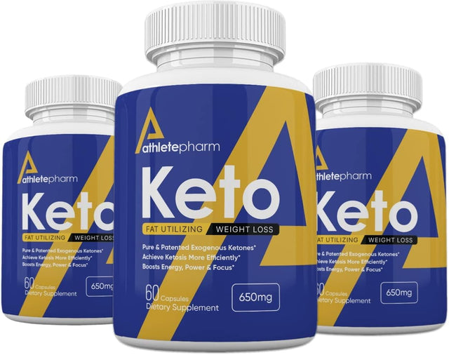 (3 Pack) Official Athletepharm Keto Fat Utilizing Weight Loss, Athlete Pharm Keto Pills, 180 Count, 3 Months Supply