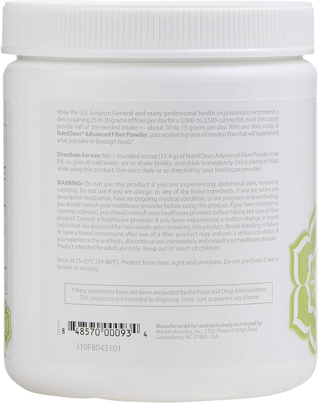 Advanced Fiber Powder, Detox, Cleanse, Colon Health, Digestive Health, Healthy Intestinal Function, Healthy Nutrient Absorption, Market America (28 Servings)