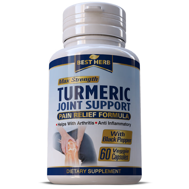 Turmeric Joint Support & Healthy Inflammation - Fast-Acting Organic Supplement Pills MAX STRENGTH