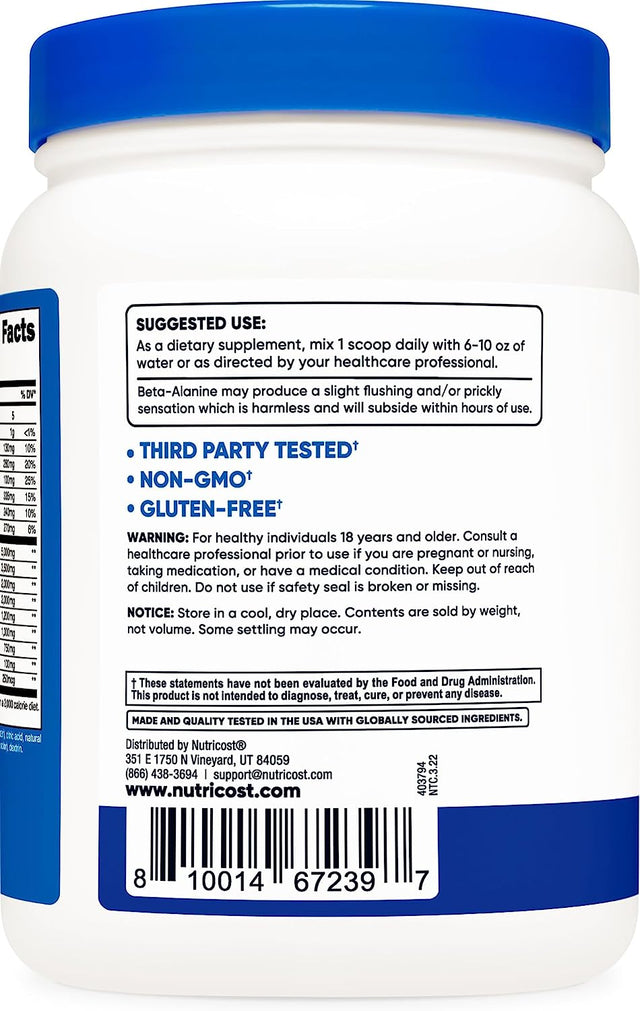 Nutricost Intra-Workout Powder, 30 Servings (Blue Raspberry) - Non-Gmo, Gluten Free, Intraworkout Supplement