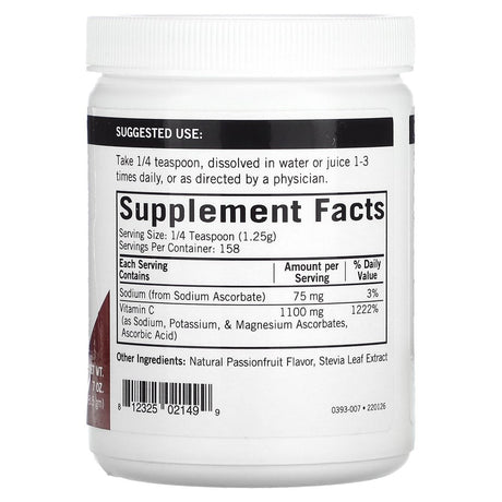 Kirkman Labs Buffered Vitamin C Powder, Passionfruit, 7 Oz (198.5 Gm)