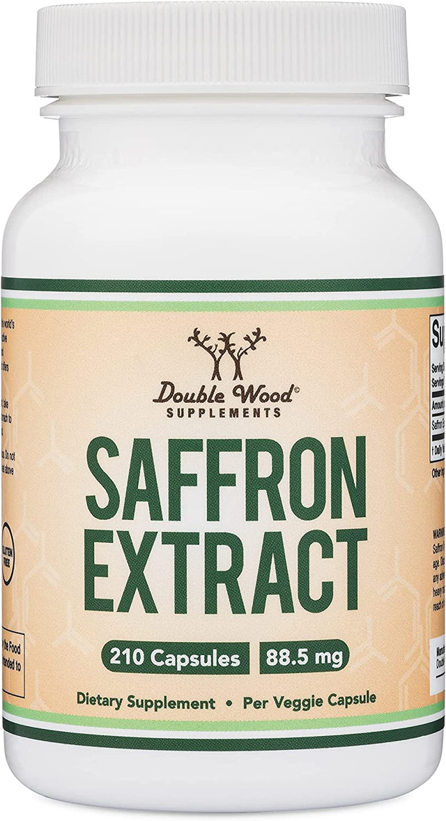 Saffron Supplement for Focus - Saffron Extract 88.5Mg Vegan Capsules (210 Count) Minor Appetite Suppressant for Healthy Weight Management (Supports Eye, Retina, and Lens Health) by Double Wood