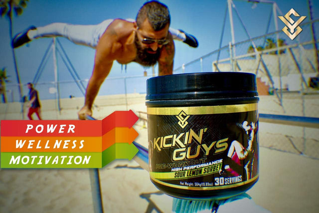 Kickin' Guys Pre Workout Powder Sports Nutrition Supplement - Explode Energy & Performance - Nitric Oxide, BCAA, Creatine, L-Glutamine, Beta Alanine, Natural Caffeine, Citrulline, Amino 30 Servings